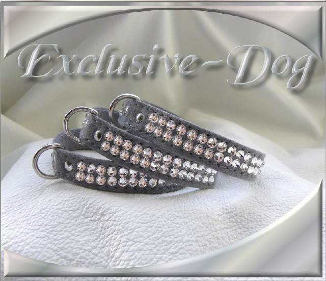 Strasshalsband grau 9128